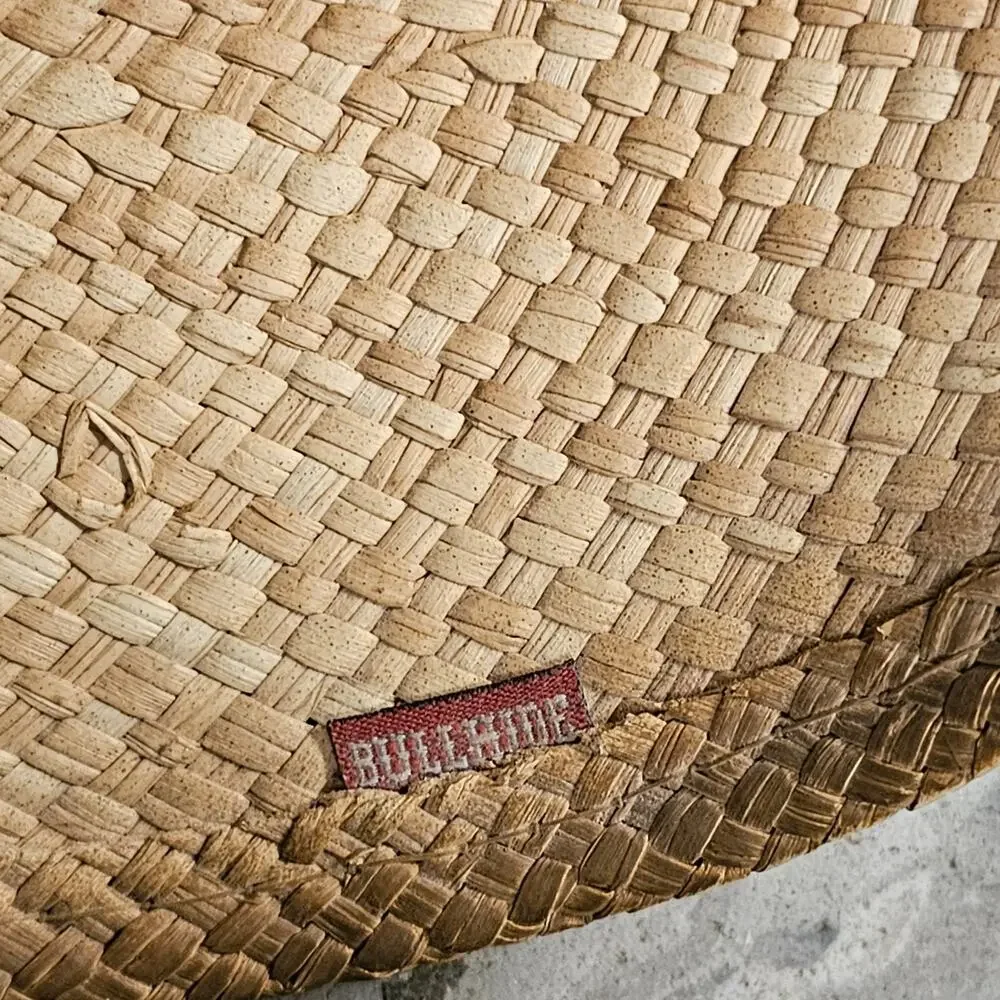 Bullhide Dundee Shapeable Straw Cowboy Hat Sz L Leather Band Barrel Bead Western